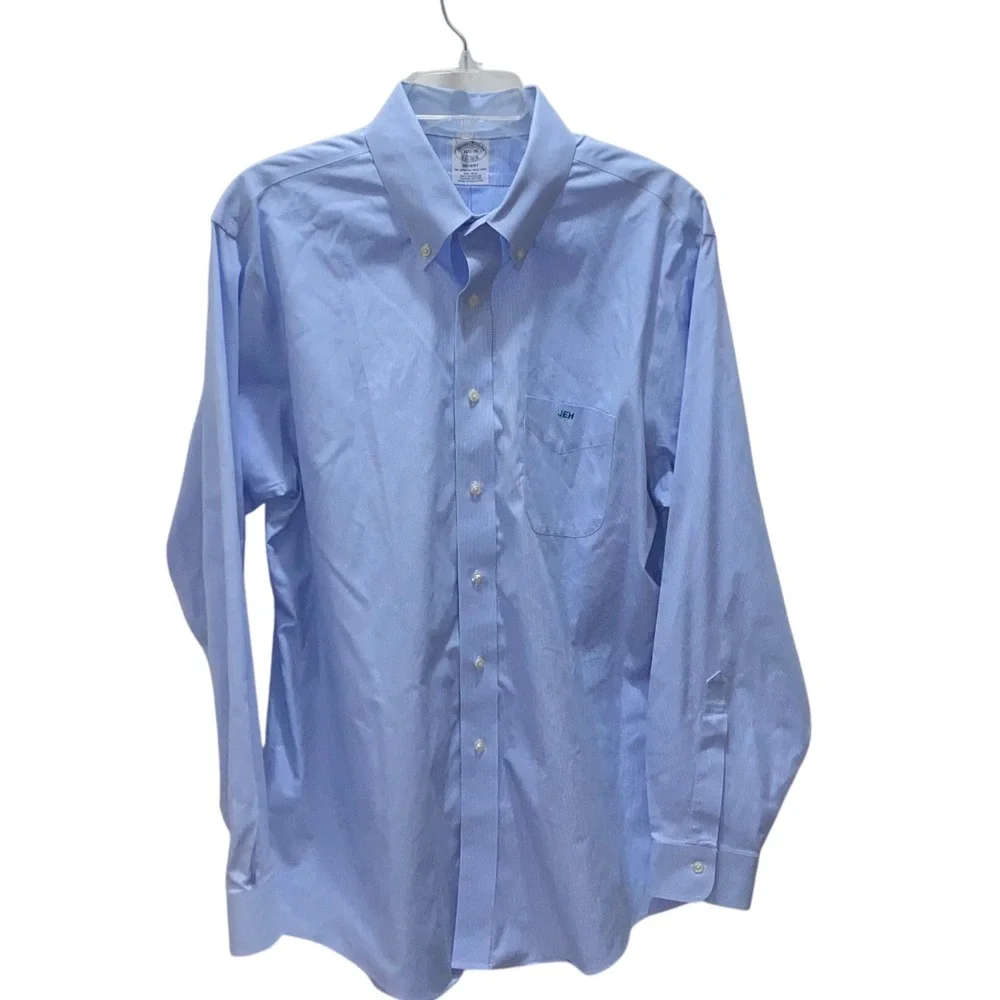 Brooks Brothers Regent Non-Iron Supima Cotton Shirt Blue Check 16.5 35 DD207